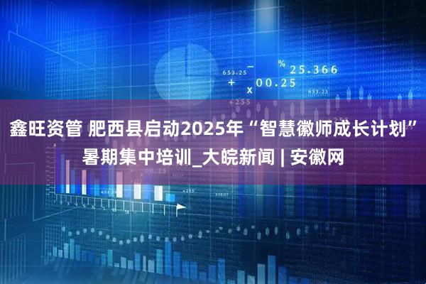 鑫旺资管 肥西县启动2025年“智慧徽师成长计划”暑期集中培训_大皖新闻 | 安徽网